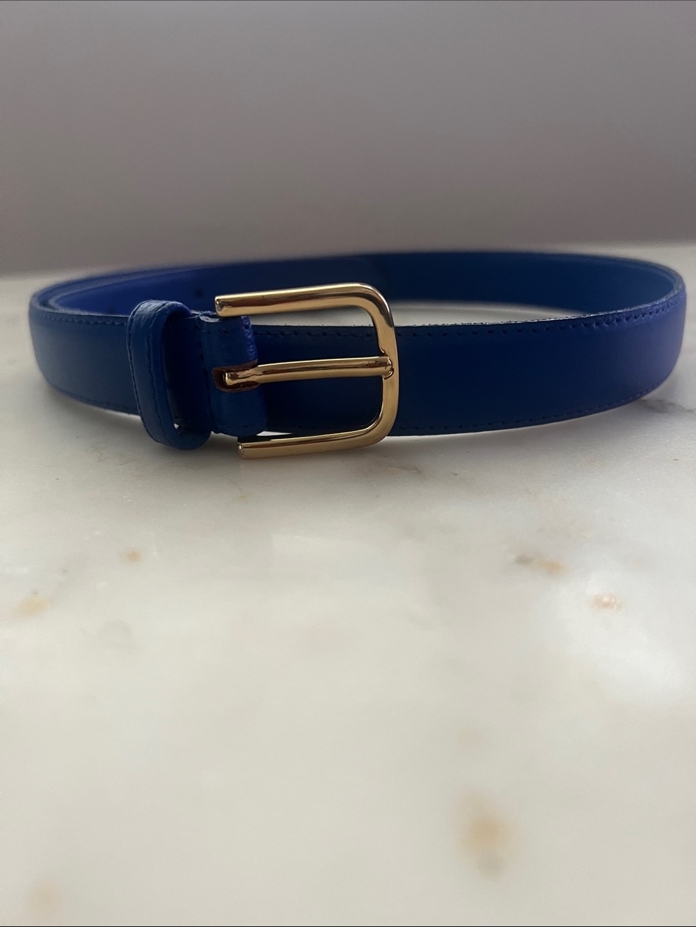 American Apparel Cobalt Blue Leather Belt Size Small